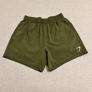 Gymshark Olive Green Athletic Shorts Womens Size Small Drawstring Waist